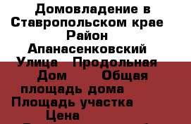 Домовладение в Ставропольском крае › Район ­ Апанасенковский › Улица ­ Продольная › Дом ­ 7 › Общая площадь дома ­ 110 › Площадь участка ­ 200 › Цена ­ 950 000 - Волгоградская обл. Недвижимость » Дома, коттеджи, дачи продажа   . Волгоградская обл.